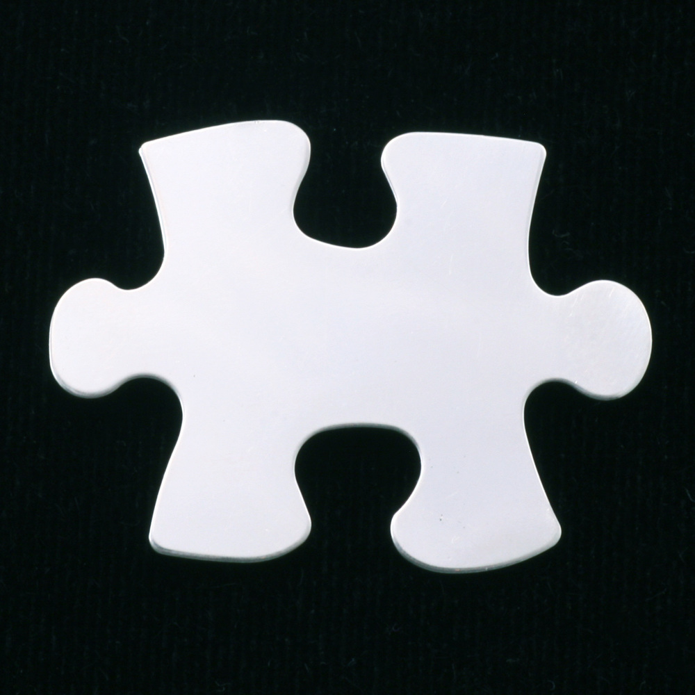 Metal Stamping Blanks Sterling Silver Puzzle Piece, 31mm (1.25") x 23.5mm (.93"), 24g